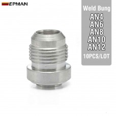 EPMAN 10PCS Aluminum AN4 AN6 AN8 AN10 AN12 Weld On Bung Male Hose End Nipple Weldable for Catch Tanks, Swirl Pots, Surge Tanks, Radiators EPHJTAN